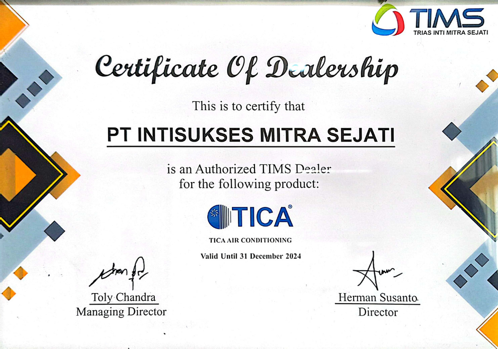 Certificate of Dealership TICA