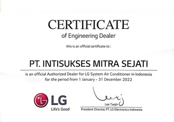 Certificate of Engineering Dealer LG